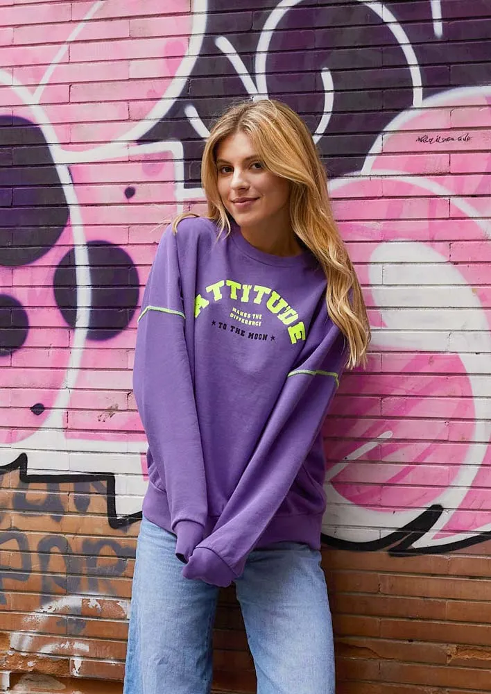 SUDADERA LILA Y FLOR ATTITUDE