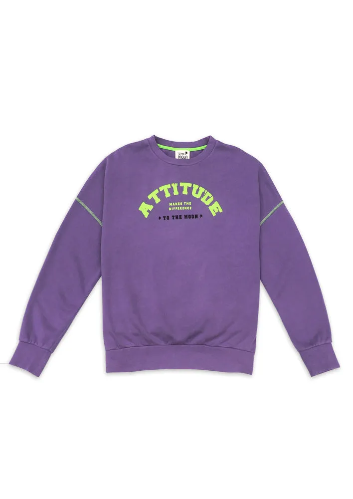 SUDADERA LILA Y FLOR ATTITUDE