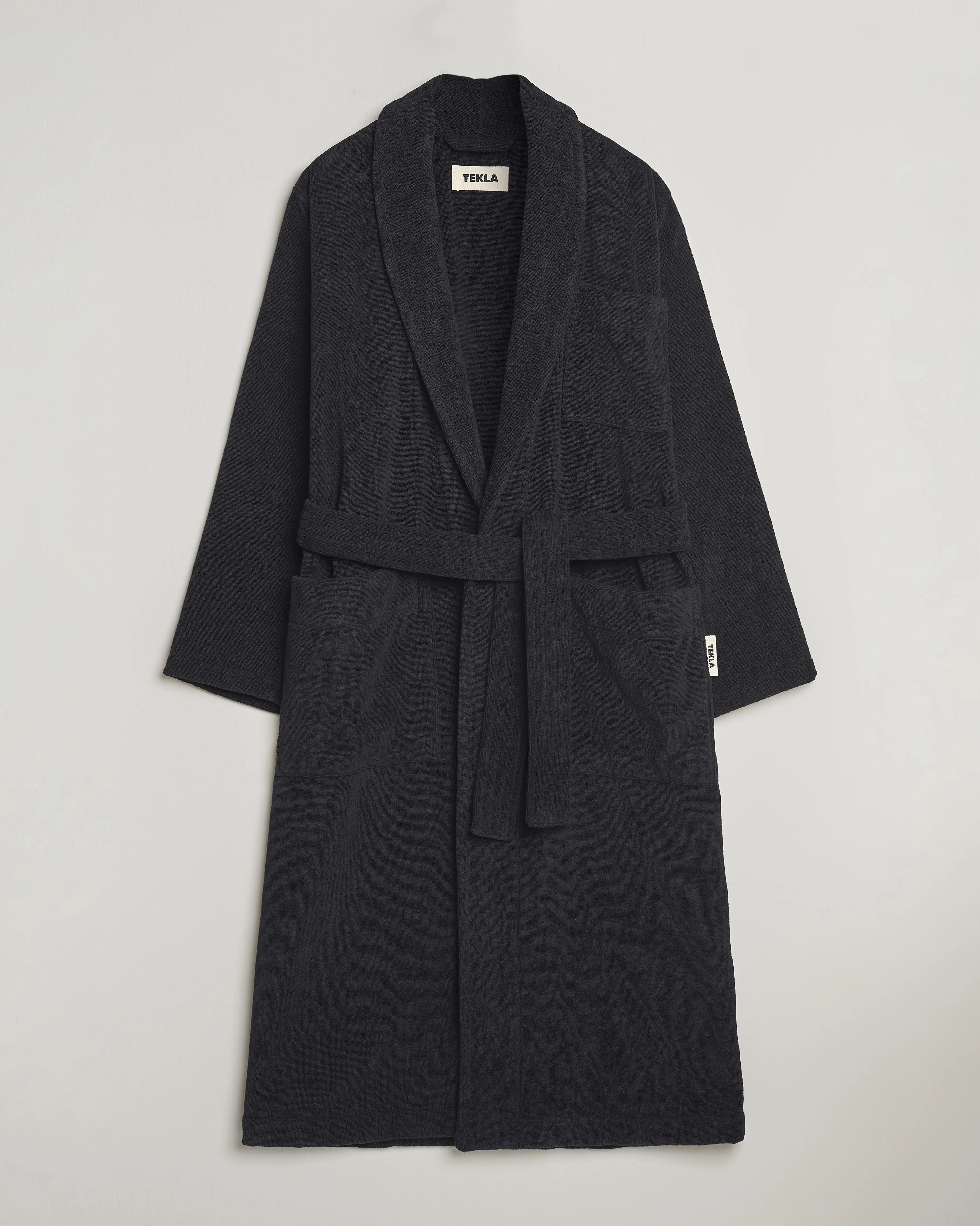 Tekla Organic Terry Bathrobe Black