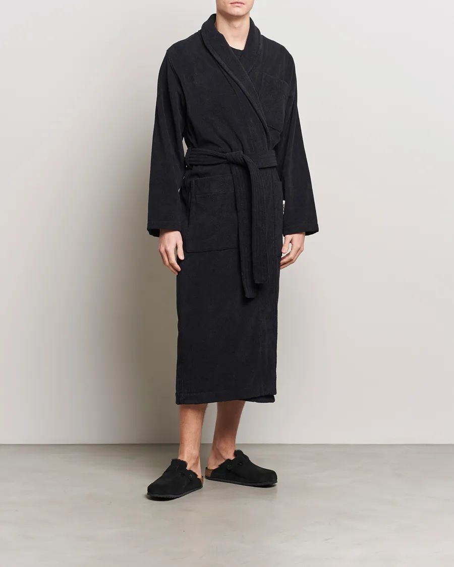 Tekla Organic Terry Bathrobe Black