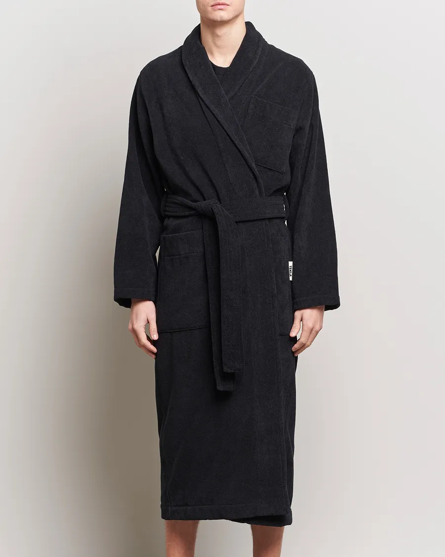 Tekla Organic Terry Bathrobe Black