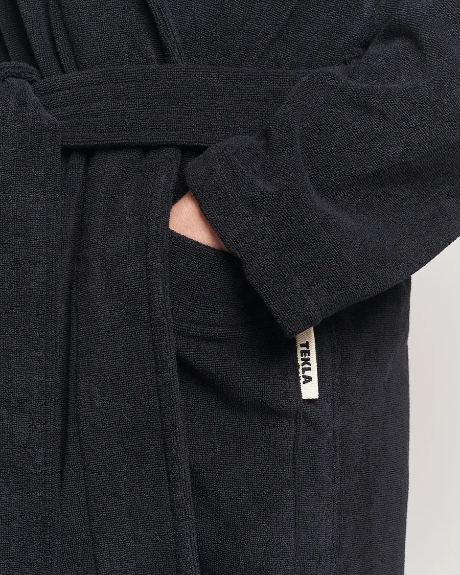 Tekla Organic Terry Bathrobe Black