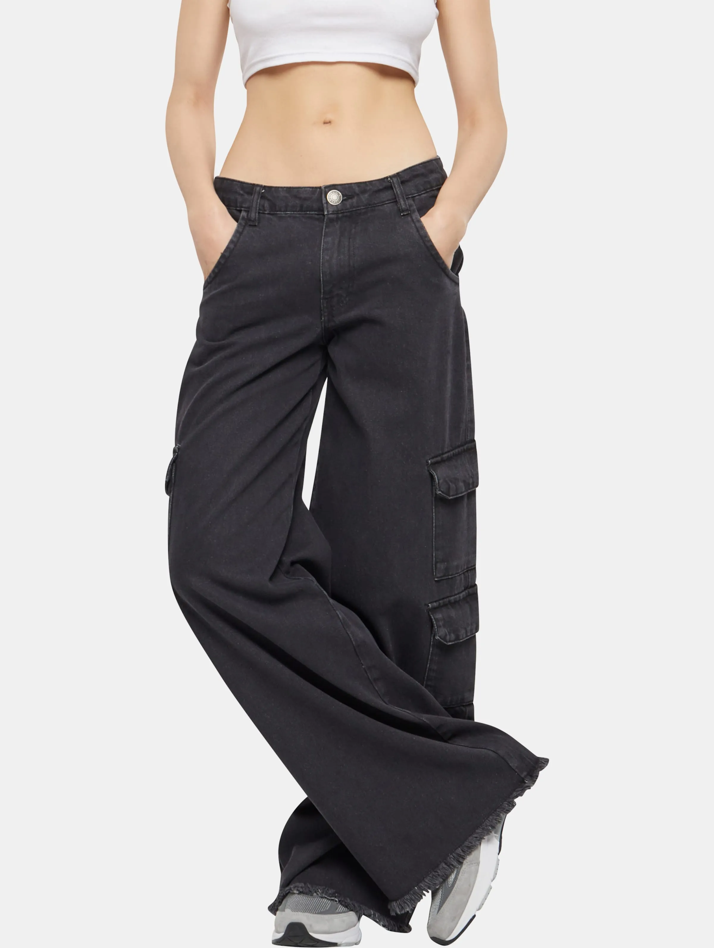 Urban Classics Mid Waist Cargo Denim
