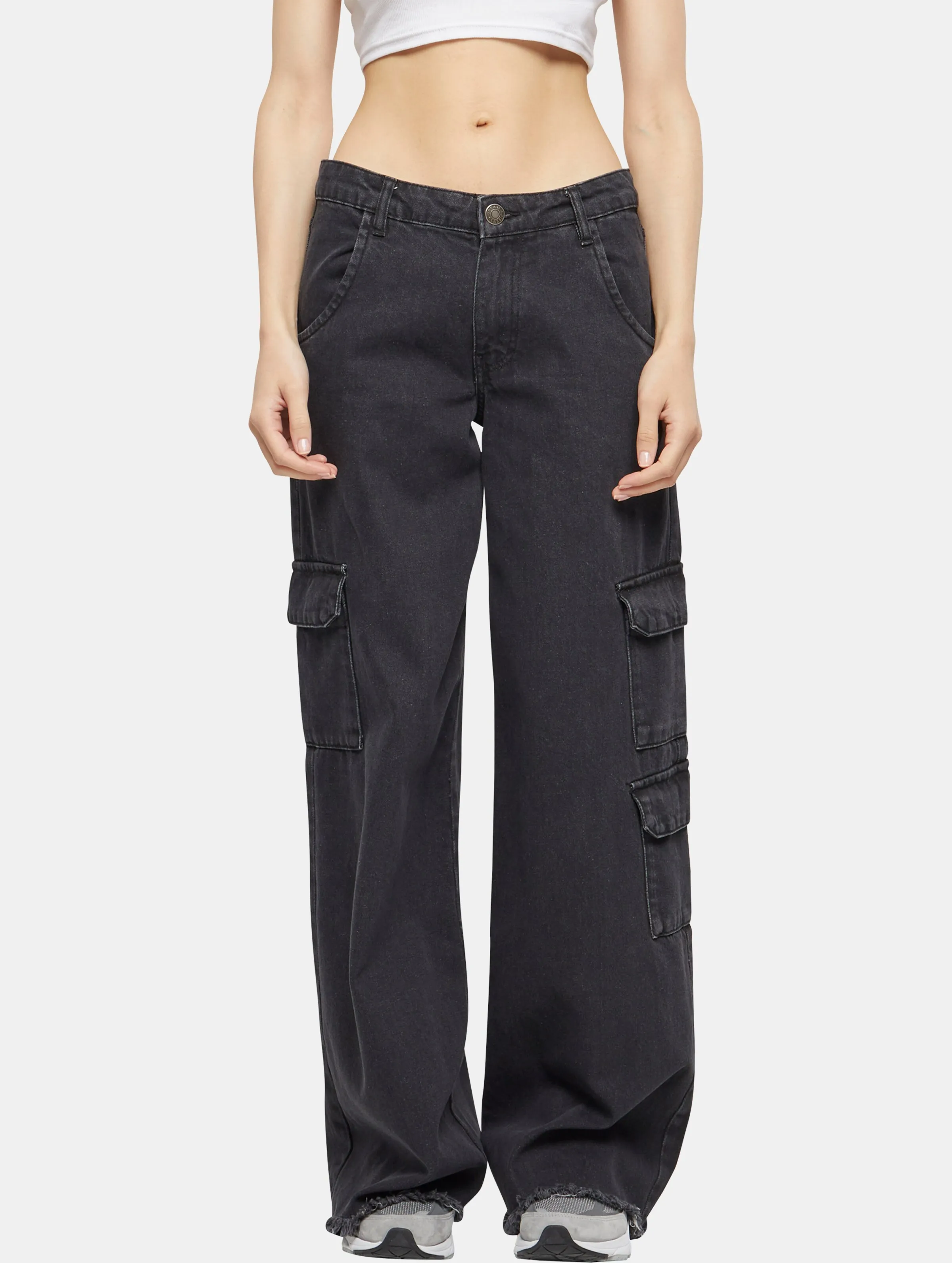 Urban Classics Mid Waist Cargo Denim