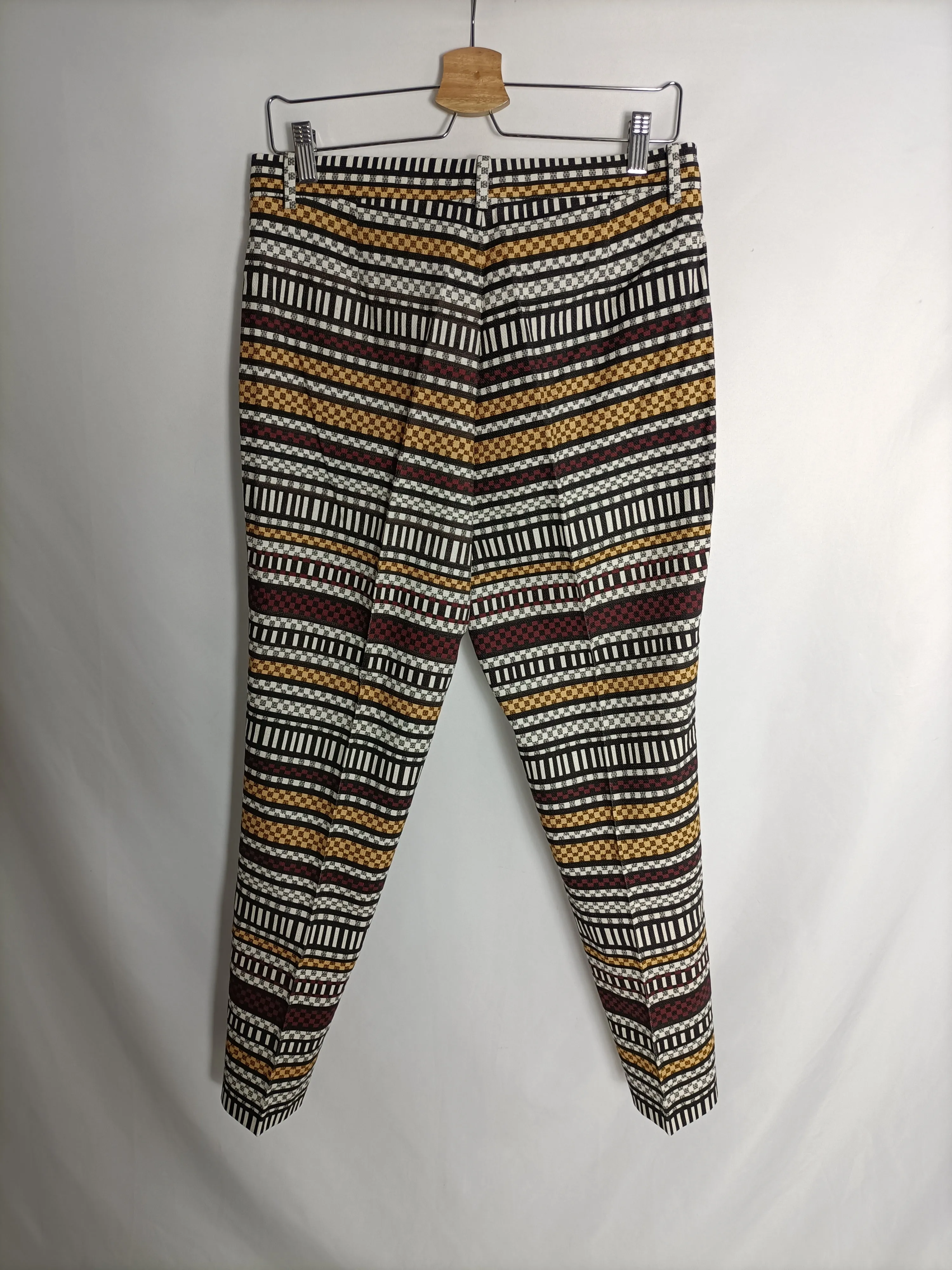 UTERQÜE. Pantalón estampado rayasT.l