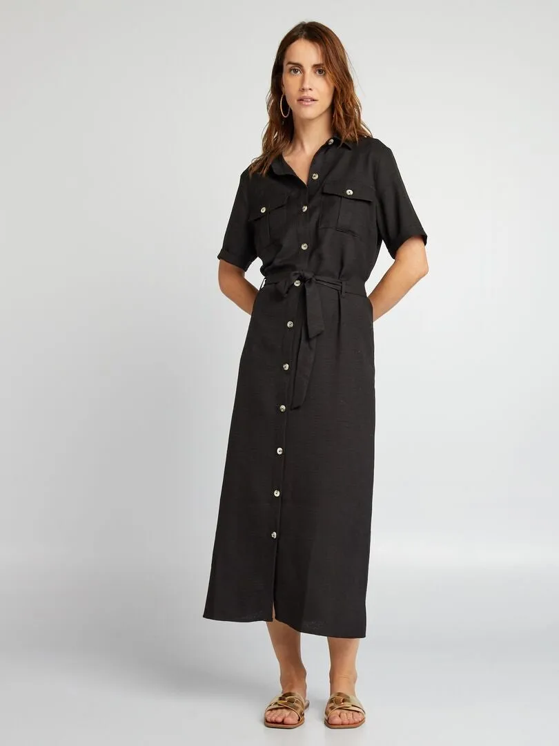 VESTIDO CAMISERO  NEGRO