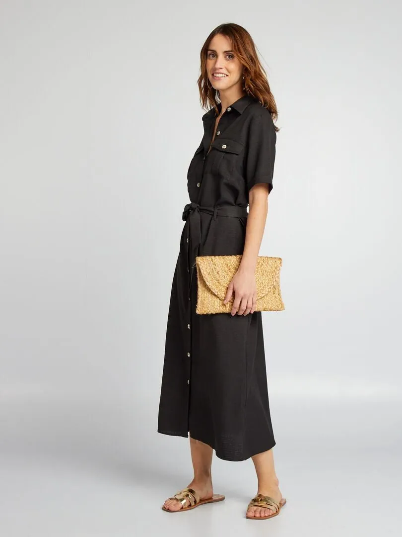 VESTIDO CAMISERO  NEGRO