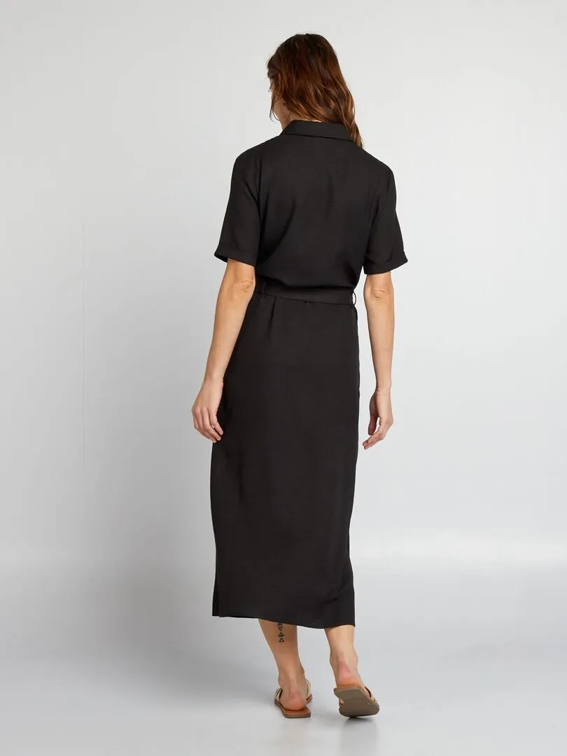 VESTIDO CAMISERO  NEGRO