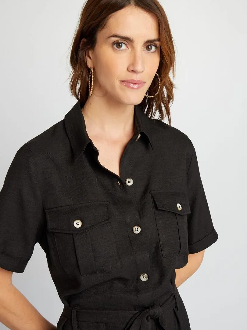 VESTIDO CAMISERO  NEGRO