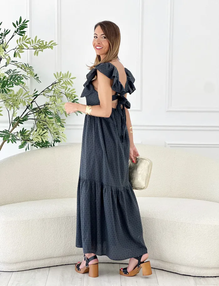 Vestido carrie plumeti antracita