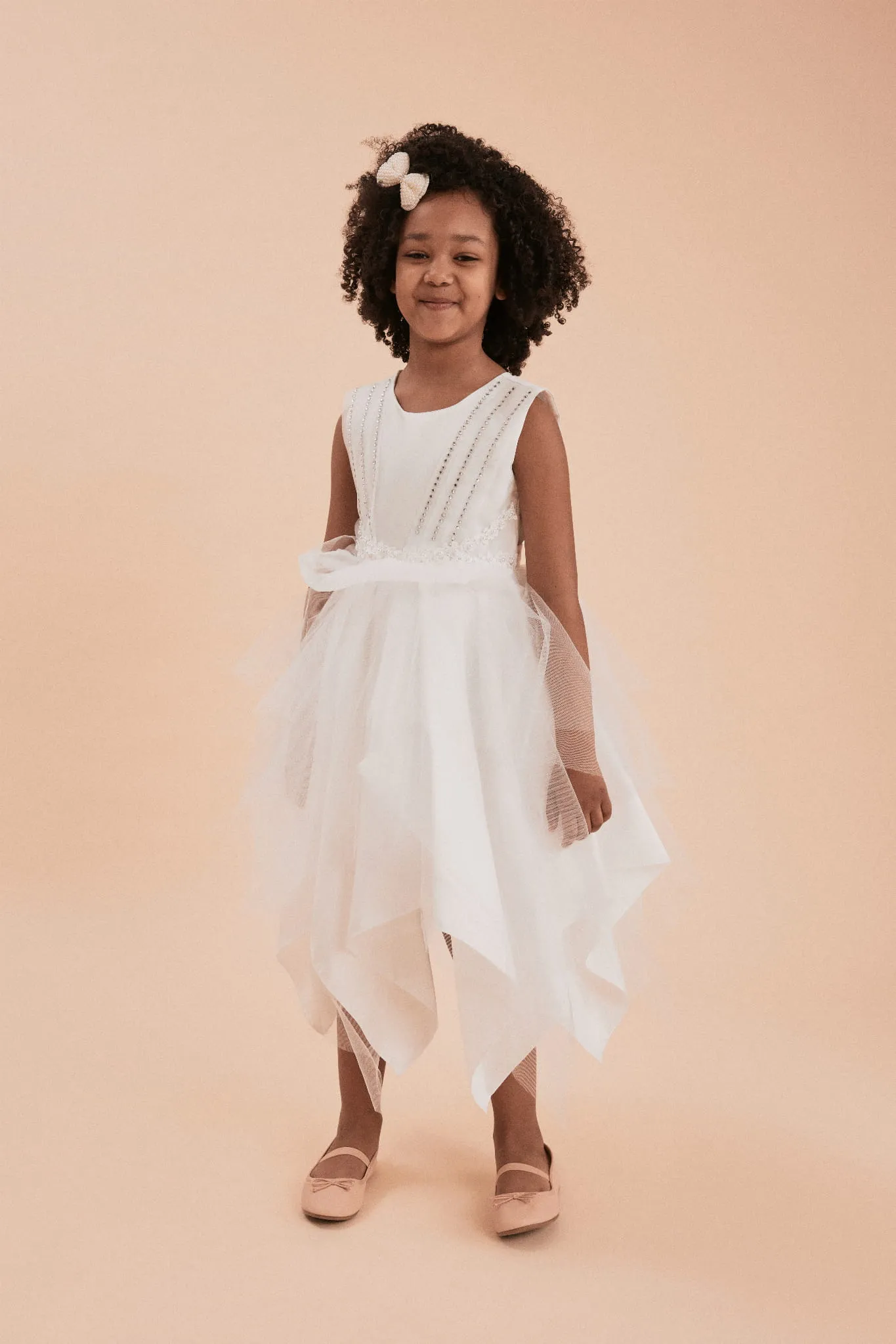 Vestido ceremonia niña Monica blanco