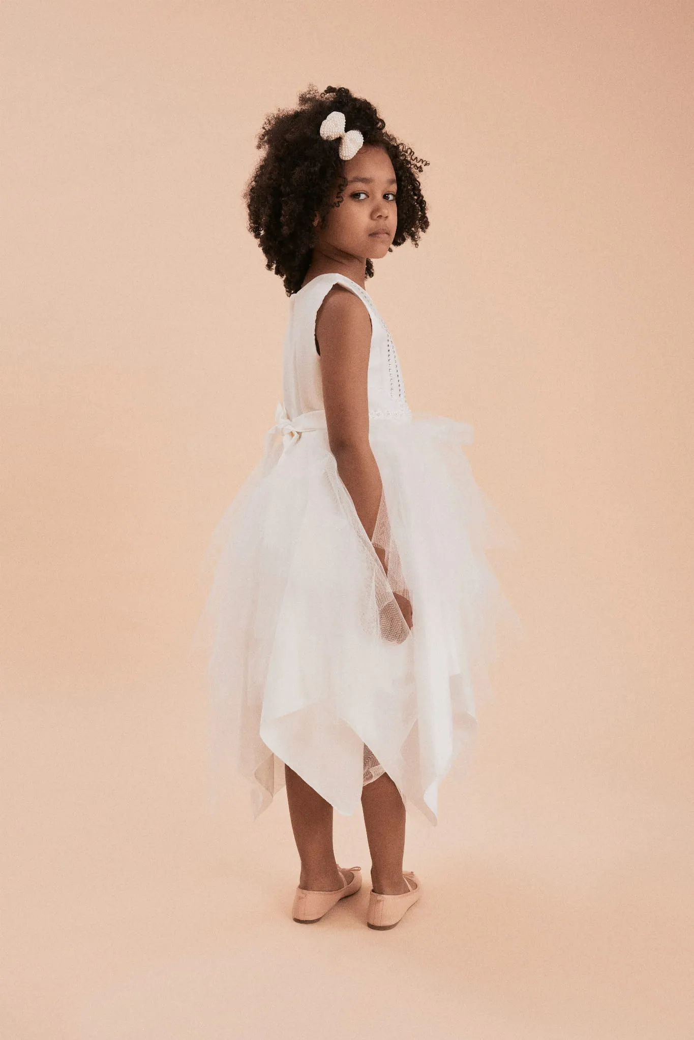 Vestido ceremonia niña Monica blanco