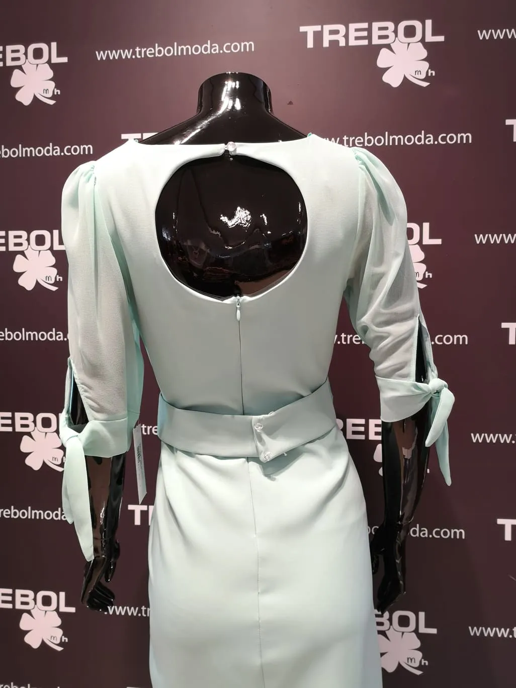 Vestido con mangas de gasa