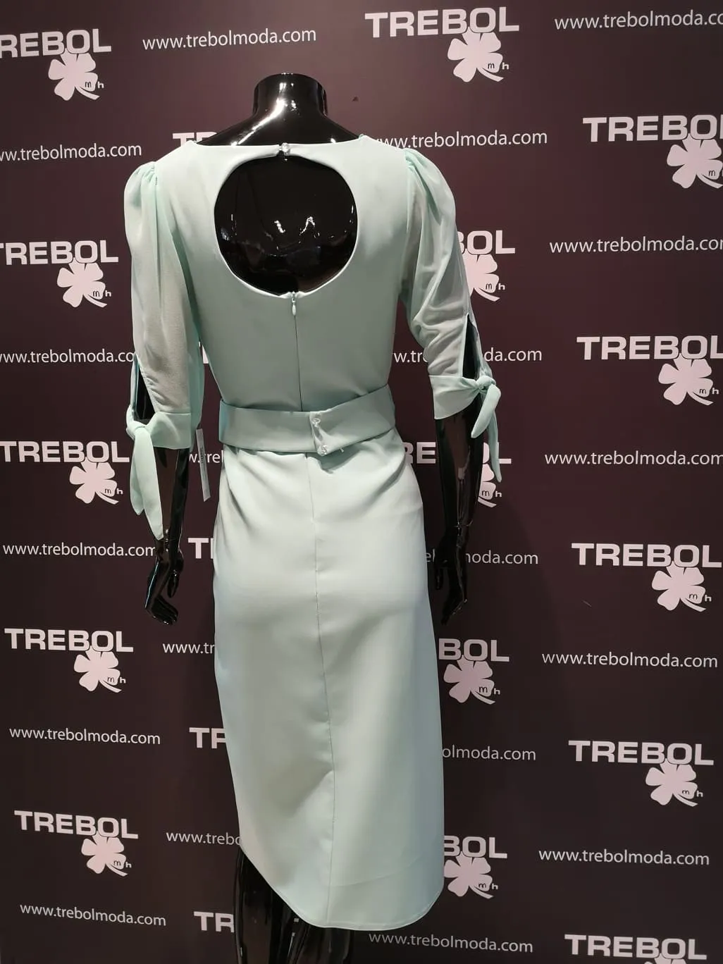 Vestido con mangas de gasa