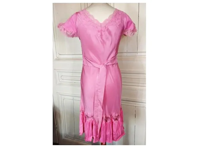VESTIDO DE LENCERÍA MANOUSH WILD SILK SPIRIT T38/40 Rosa 