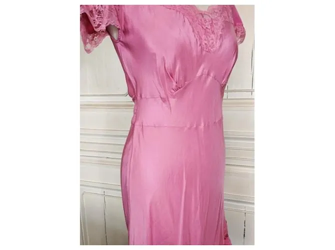 VESTIDO DE LENCERÍA MANOUSH WILD SILK SPIRIT T38/40 Rosa 