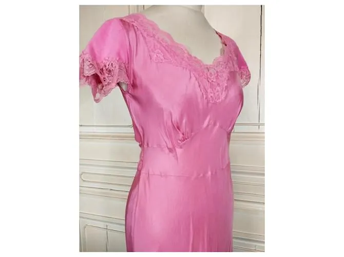 VESTIDO DE LENCERÍA MANOUSH WILD SILK SPIRIT T38/40 Rosa 