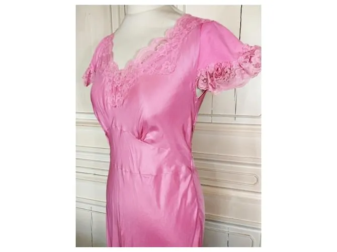 VESTIDO DE LENCERÍA MANOUSH WILD SILK SPIRIT T38/40 Rosa 