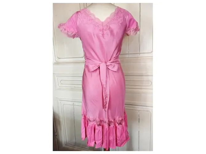 VESTIDO DE LENCERÍA MANOUSH WILD SILK SPIRIT T38/40 Rosa 