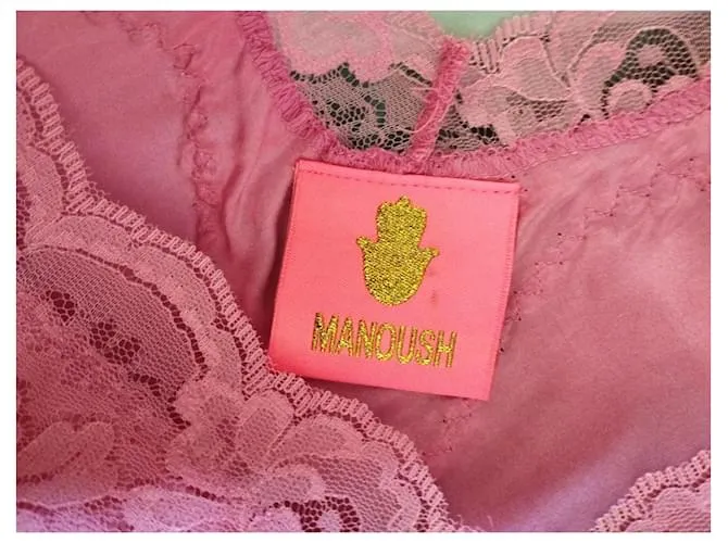 VESTIDO DE LENCERÍA MANOUSH WILD SILK SPIRIT T38/40 Rosa 