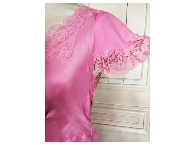 VESTIDO DE LENCERÍA MANOUSH WILD SILK SPIRIT T38/40 Rosa 