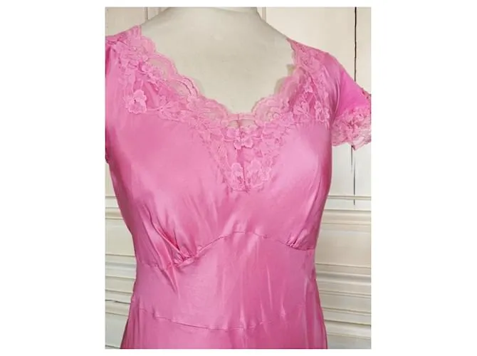VESTIDO DE LENCERÍA MANOUSH WILD SILK SPIRIT T38/40 Rosa 