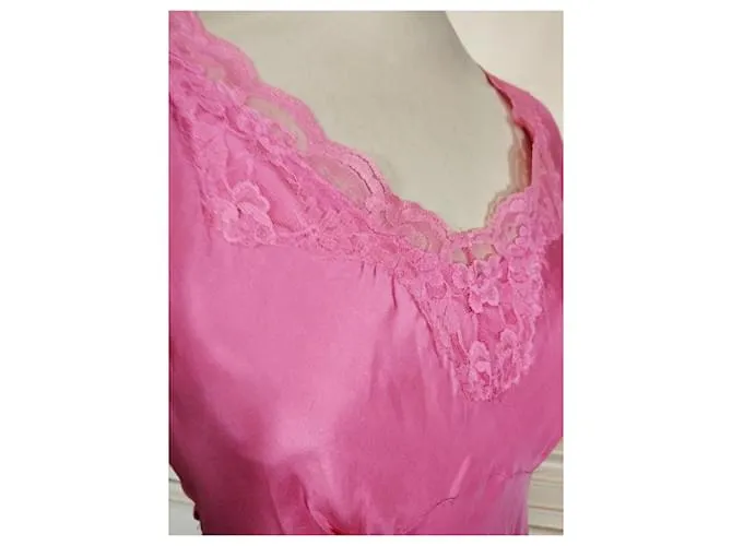 VESTIDO DE LENCERÍA MANOUSH WILD SILK SPIRIT T38/40 Rosa 