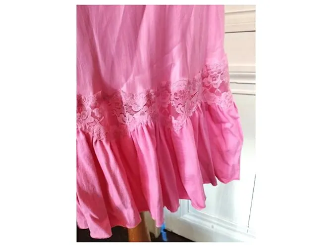VESTIDO DE LENCERÍA MANOUSH WILD SILK SPIRIT T38/40 Rosa 