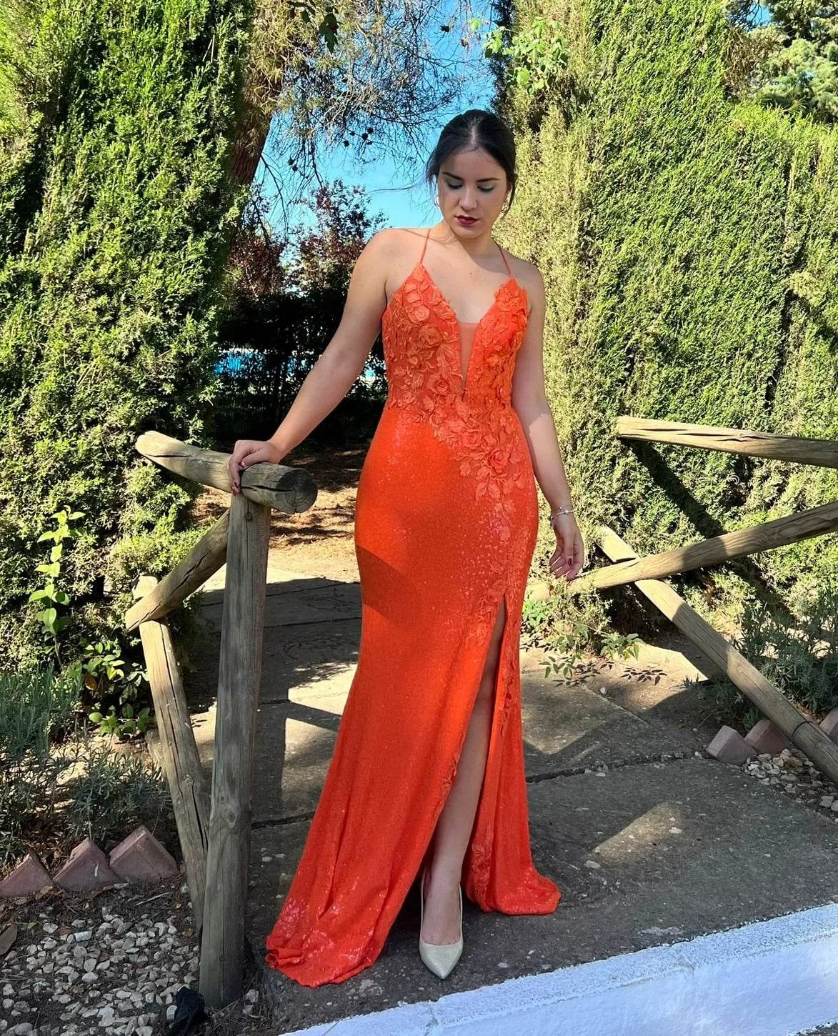 Vestido largo de fantasía