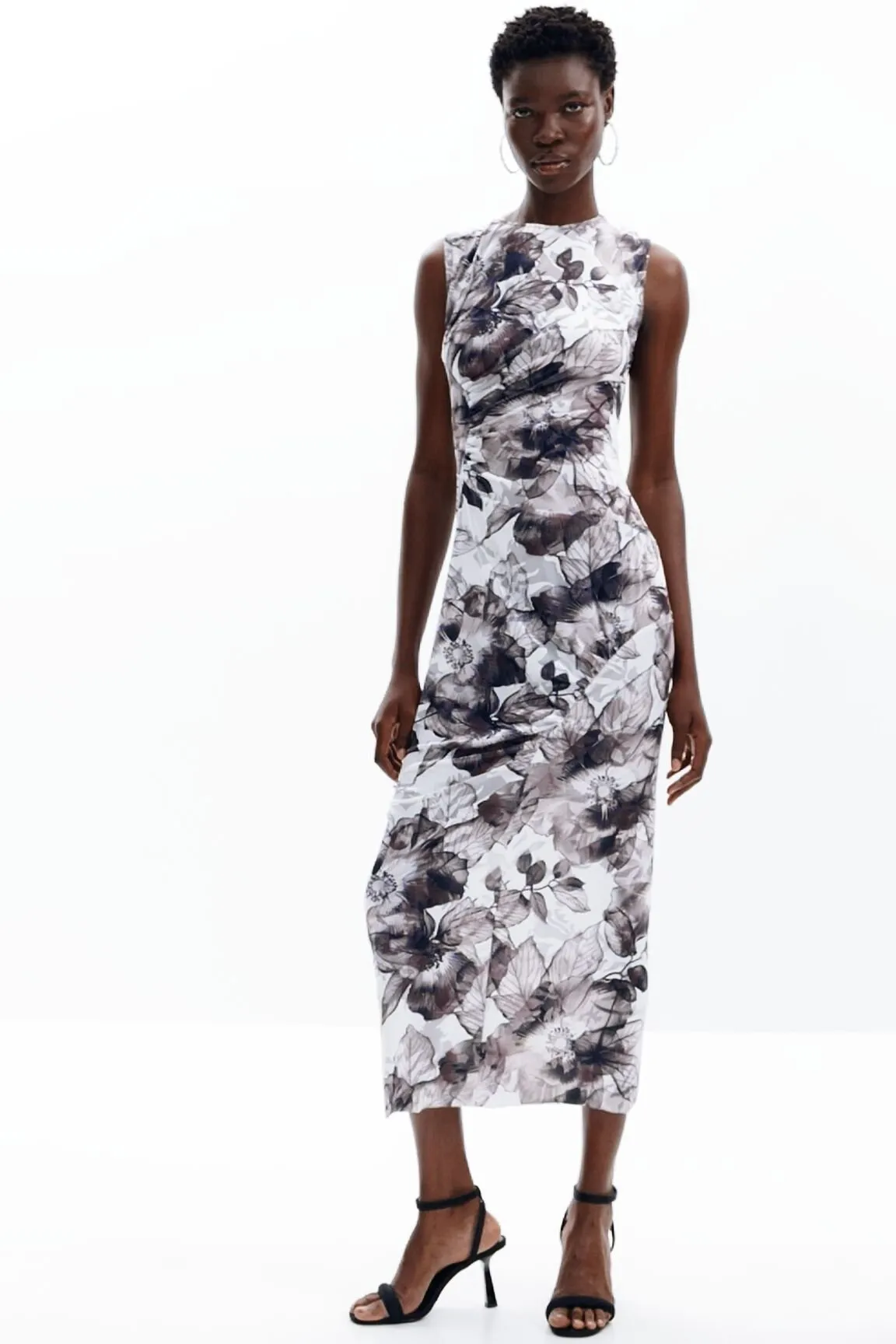 Vestido midi flores