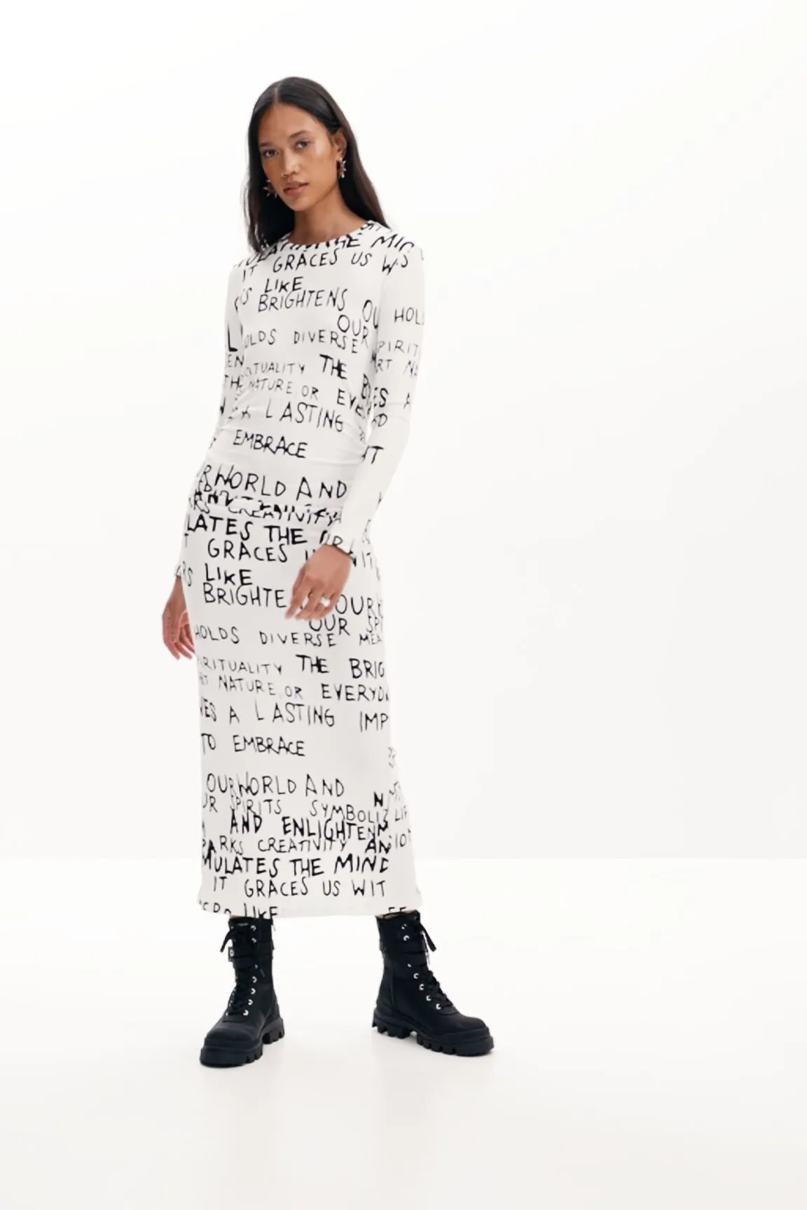 Vestido midi frase