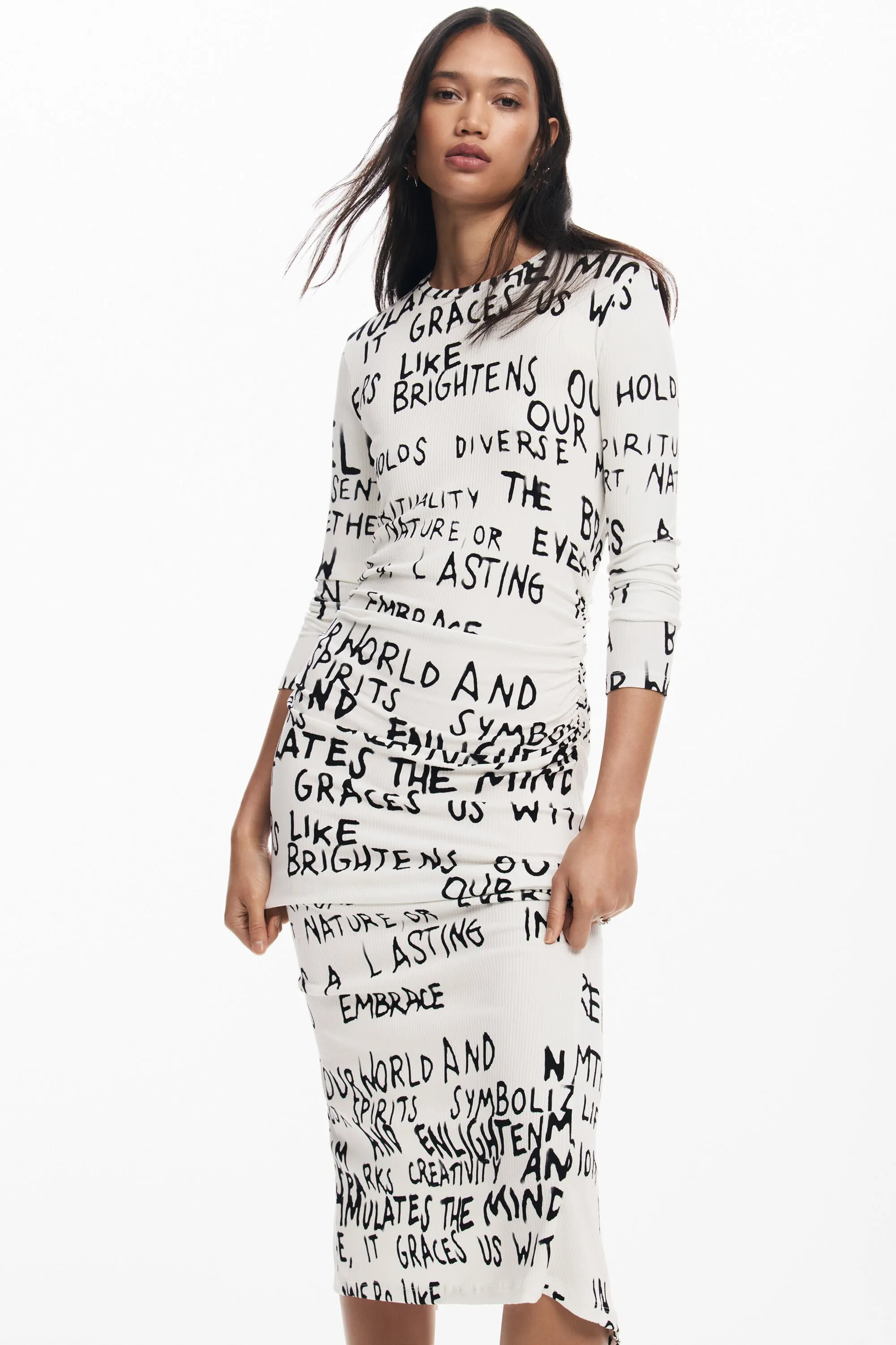 Vestido midi frase