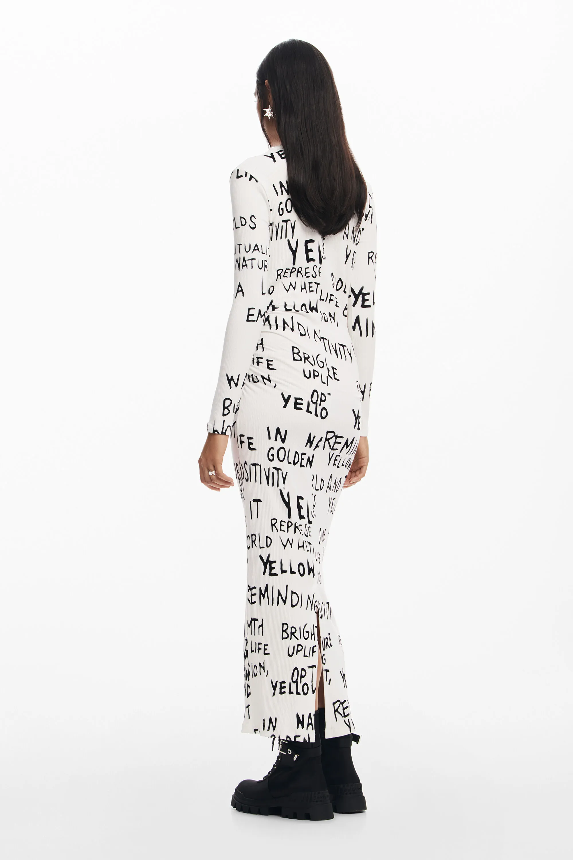 Vestido midi frase