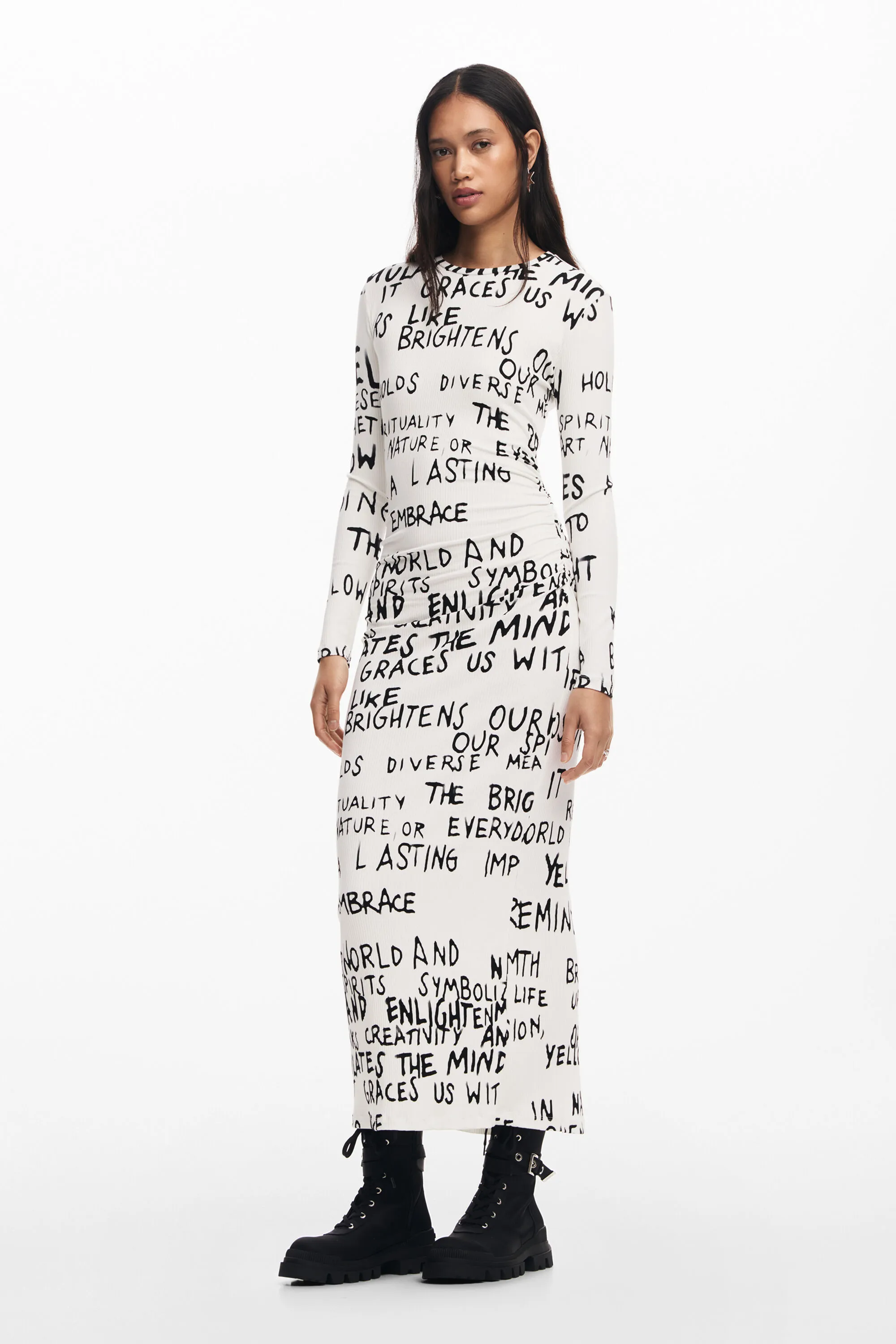 Vestido midi frase