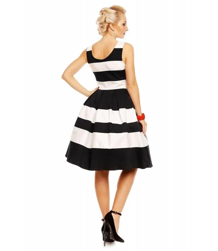VESTIDO NEGRO BORDADO SIN MANGAS VUELO ANNIE VINTAGE DOLLY AND DOTTY S90515