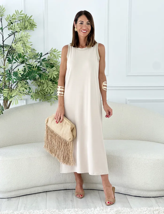 Vestido sıra new beige