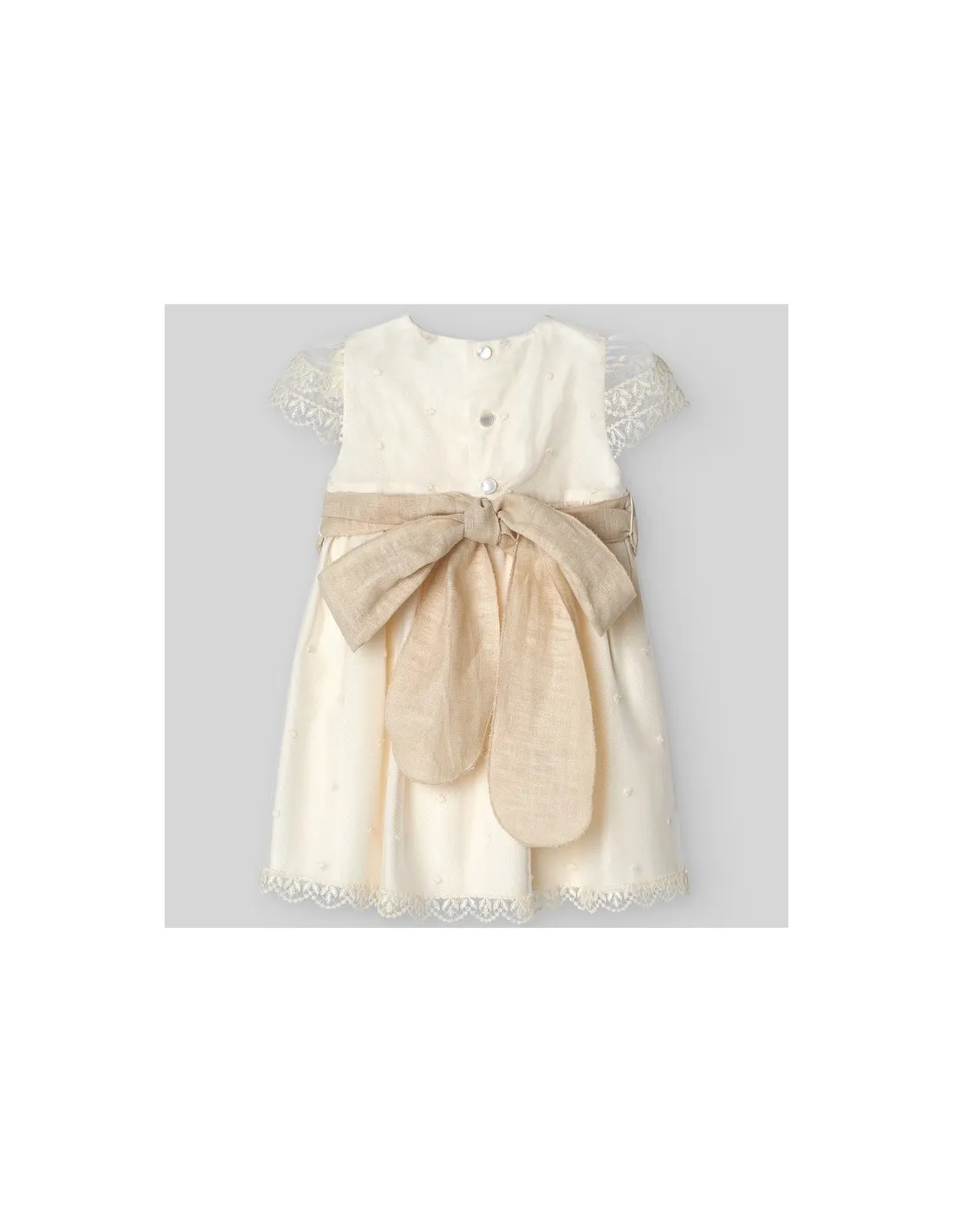 VESTIDO TULL BORDADO TOPITOS C/PUNTILLA CEREMONIA V24 PAZ RODRIGUEZ