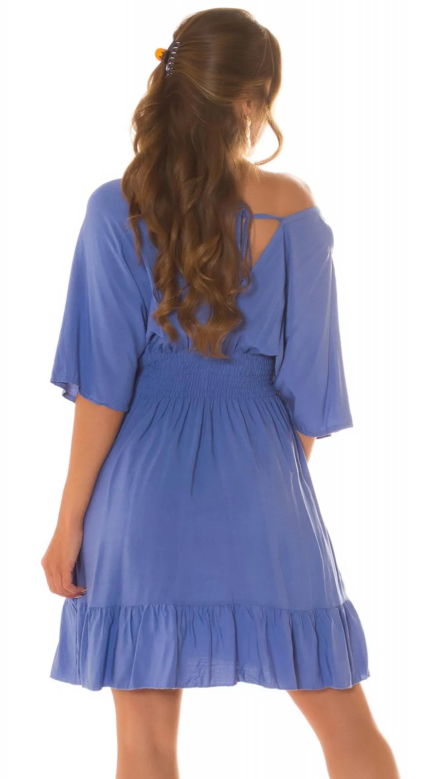 Vestido verano cintura fruncido azul
