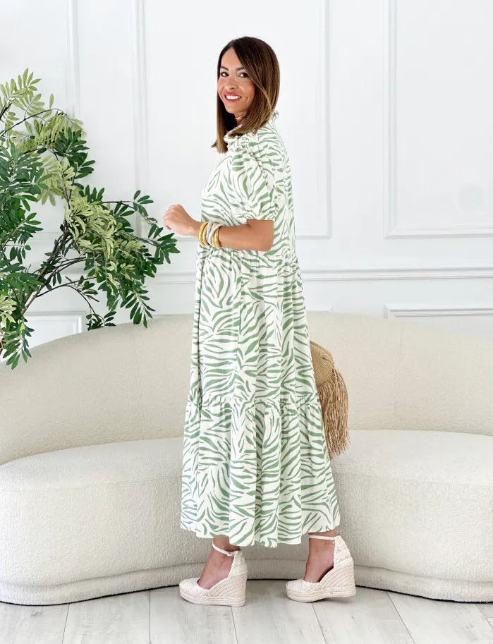 Vestido zebra verde