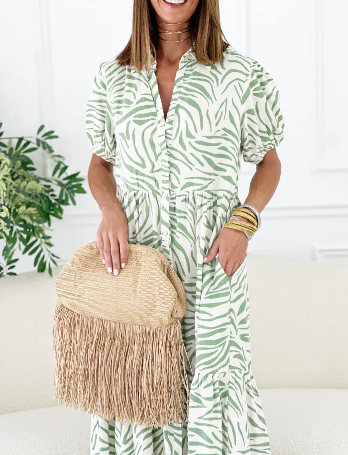 Vestido zebra verde