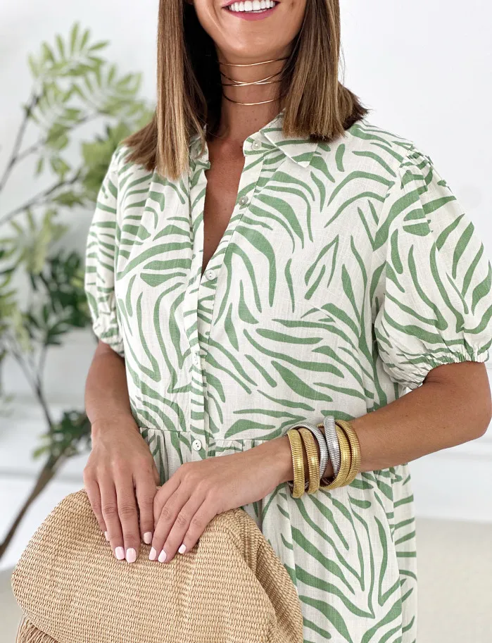 Vestido zebra verde