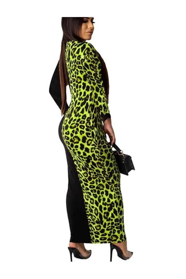 VESTIDOS LARGOS LEOPARDO CASUAL OTOñO INVIERNO