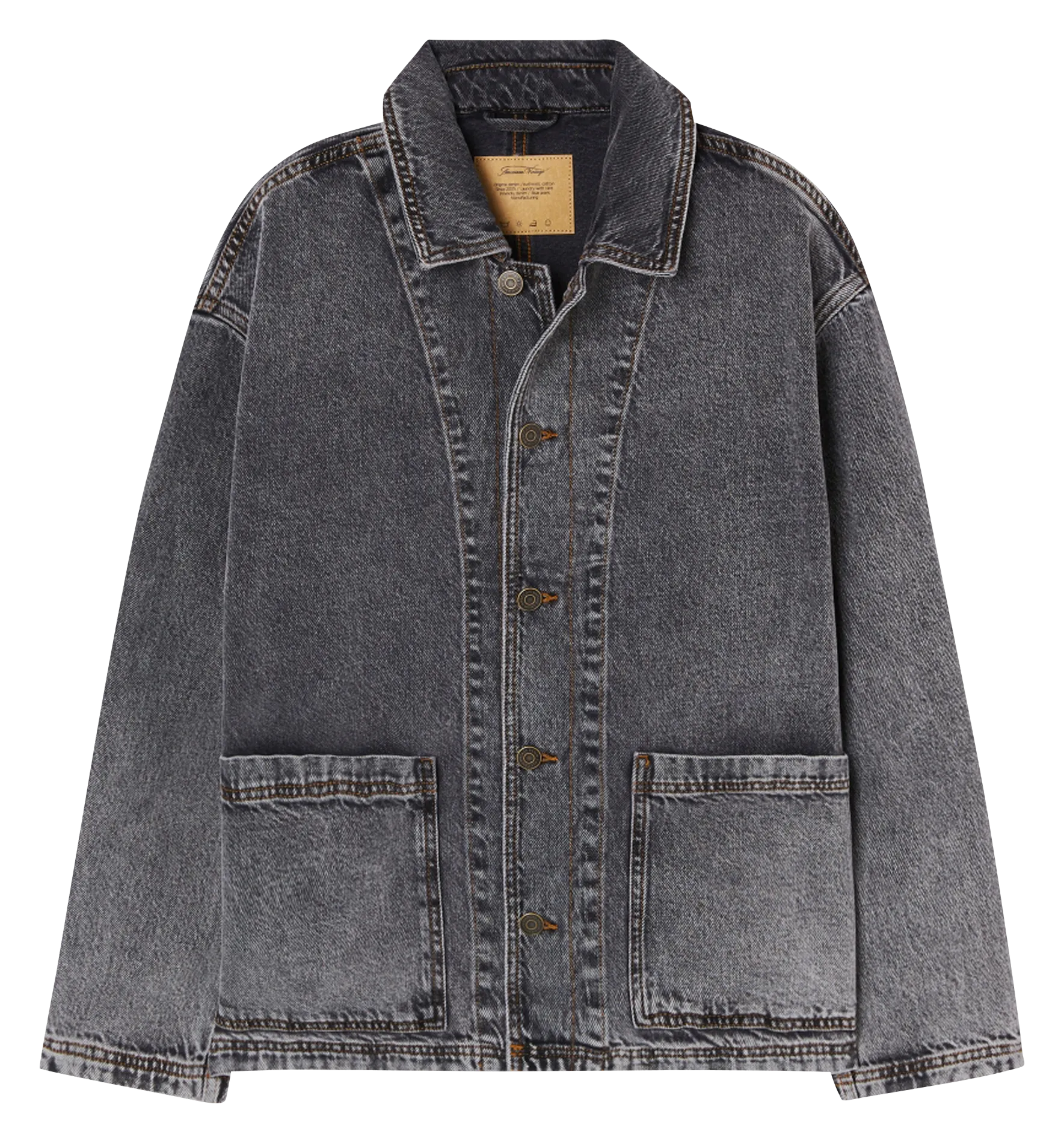 YOPDAY  CHAQUETA DE DENIM DE ALGODóN CON CUELLO CLáSICO EN GRIS
