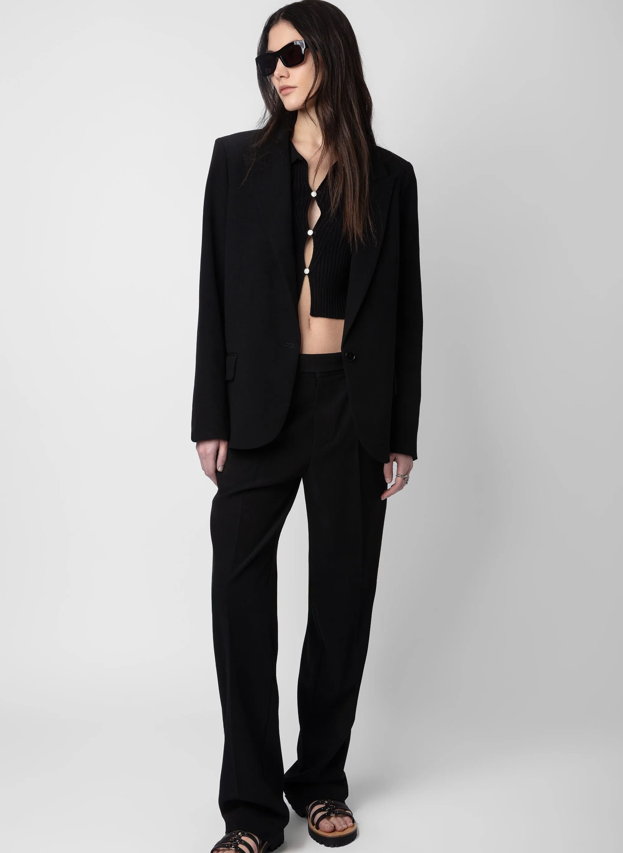 ZADIG&VOLTAIRE PURA  PANTALóN ANCHO LISO EN NEGRO
