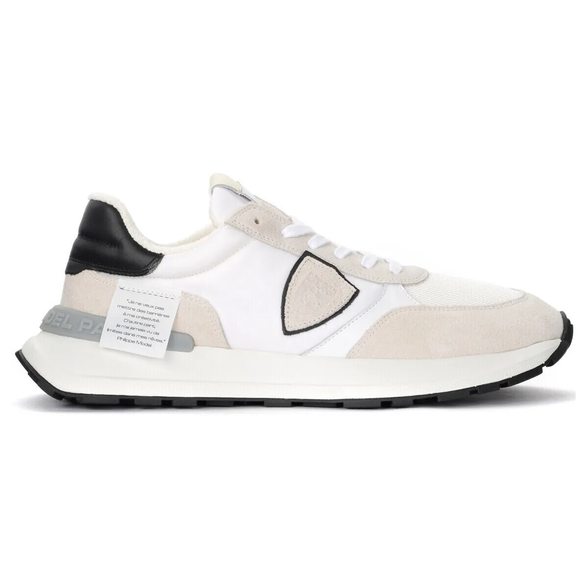 Zapatilla bajo  Antibes blanco y beige