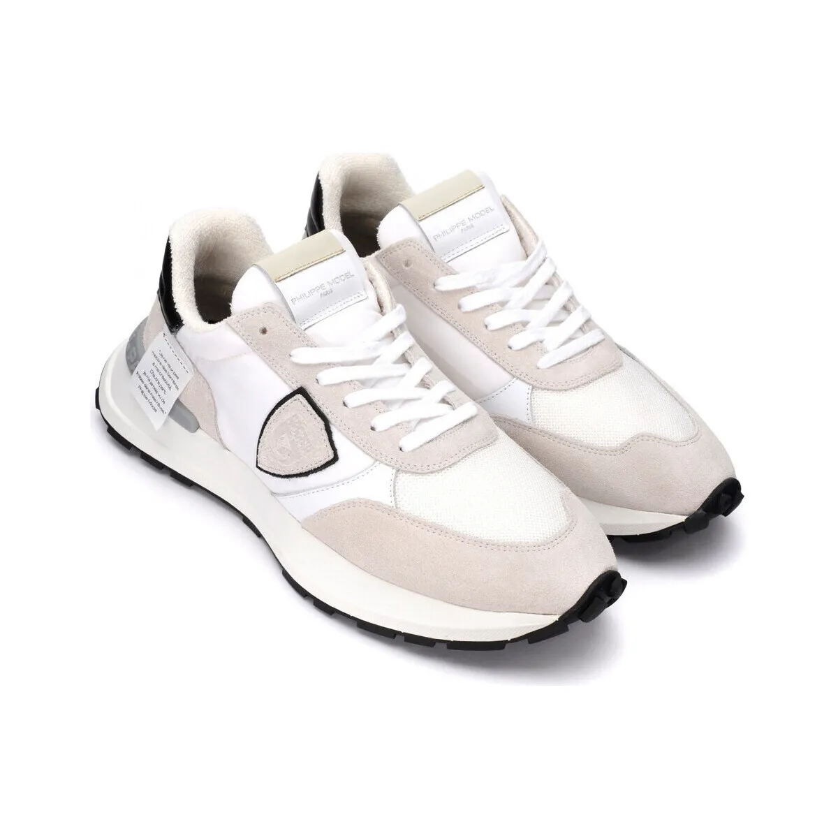 Zapatilla bajo  Antibes blanco y beige
