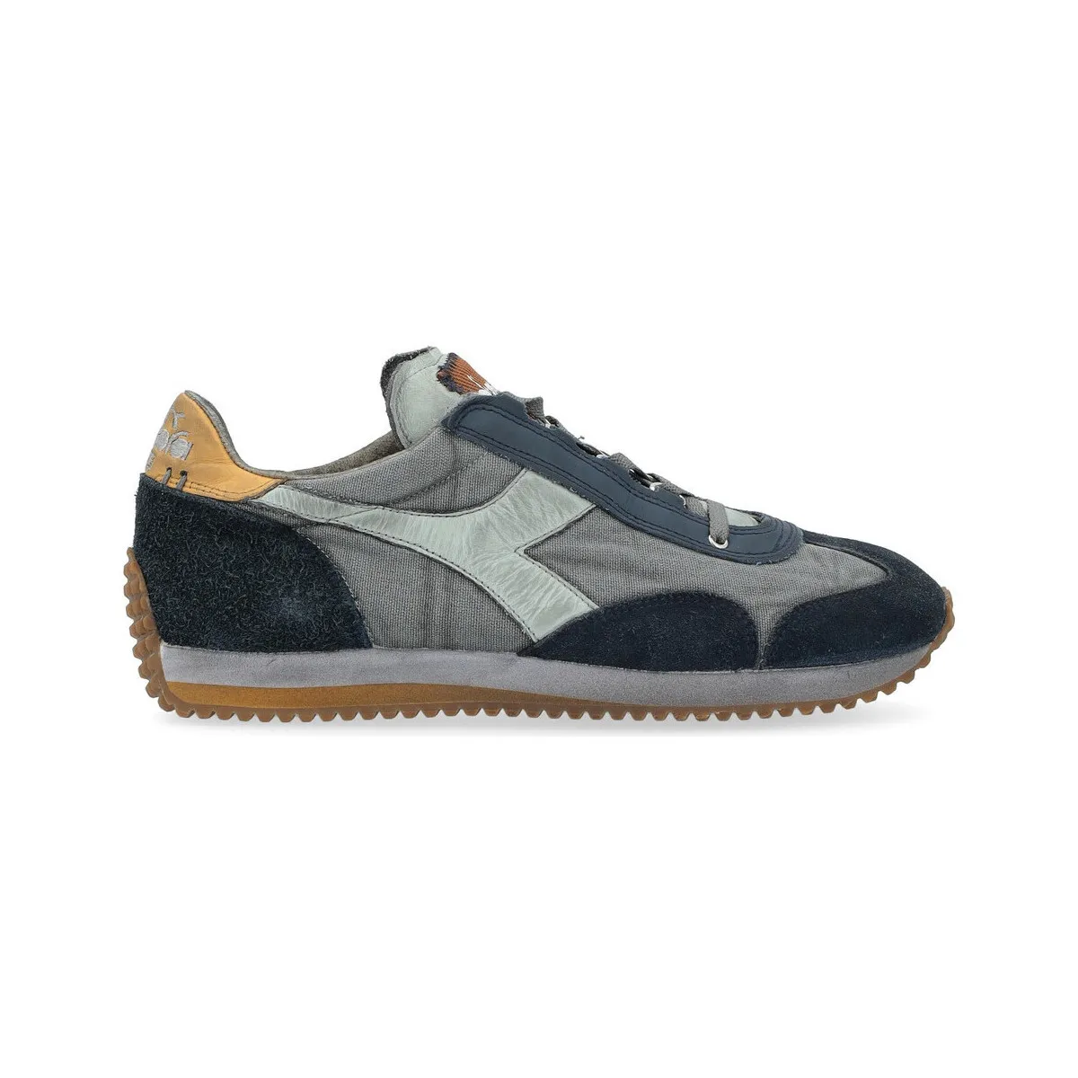 Zapatilla  en lona y ante azul