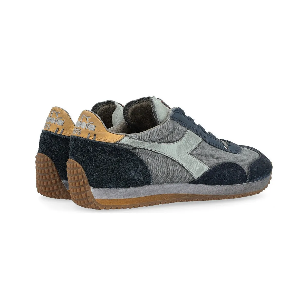 Zapatilla  en lona y ante azul