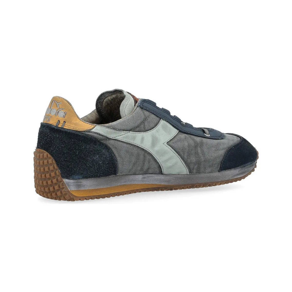 Zapatilla  en lona y ante azul