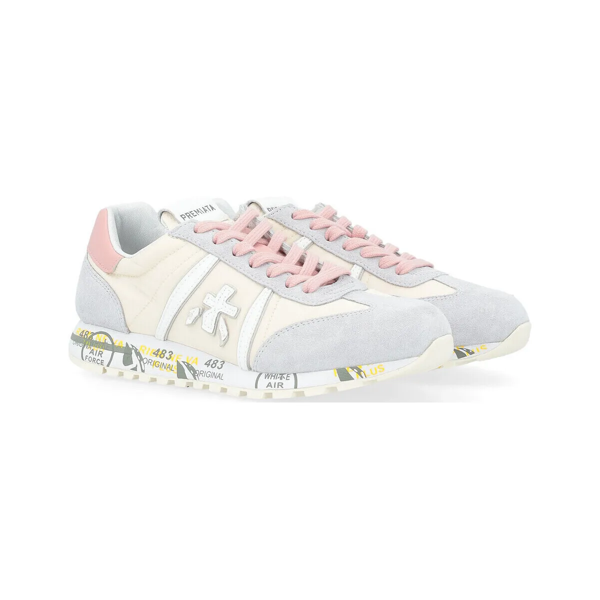 Zapatilla  Lucy beige y rosa